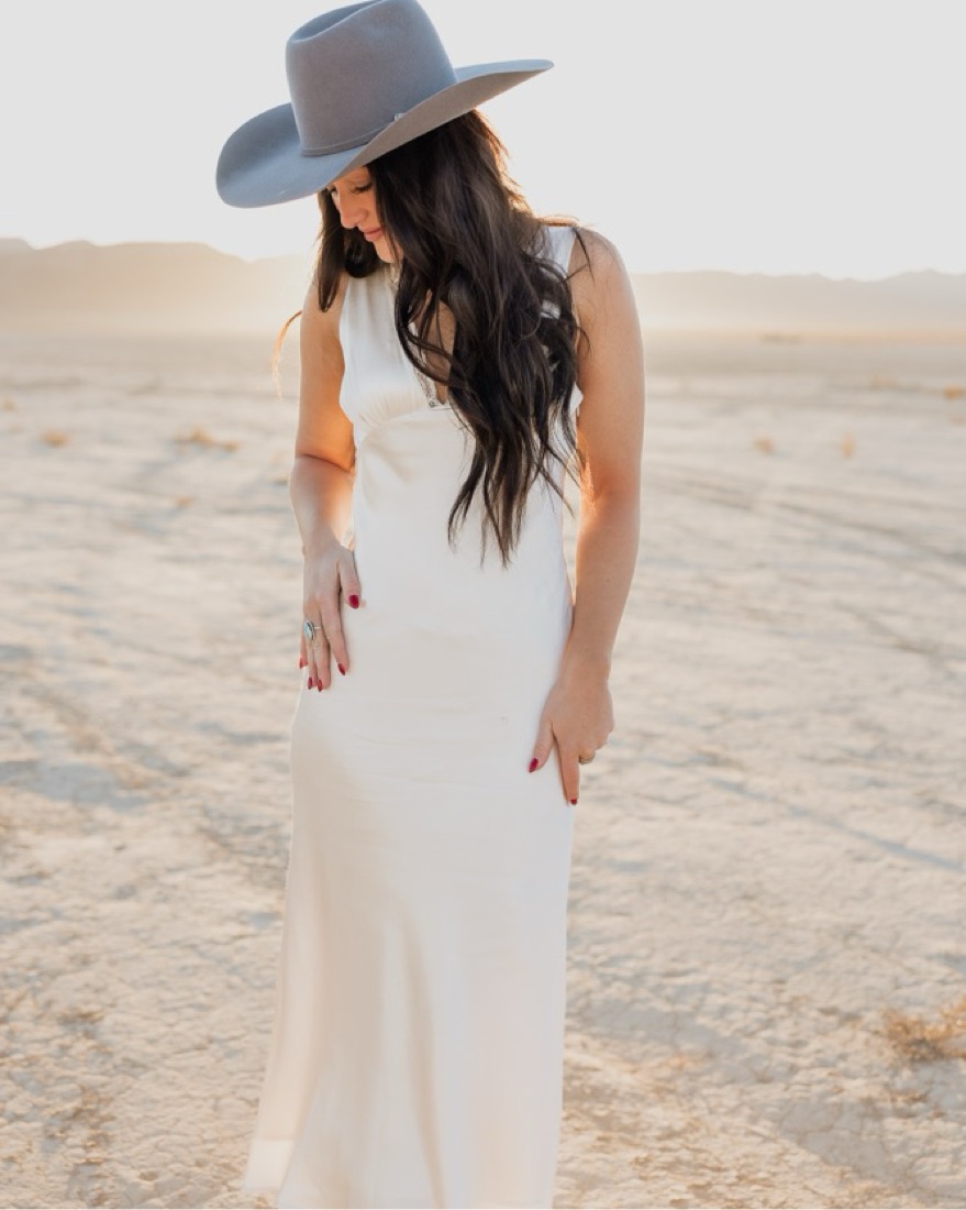 long sleeve v neck maxi dress V-Neck Maxi Modest Dress By Brigitte Brianna main image 0