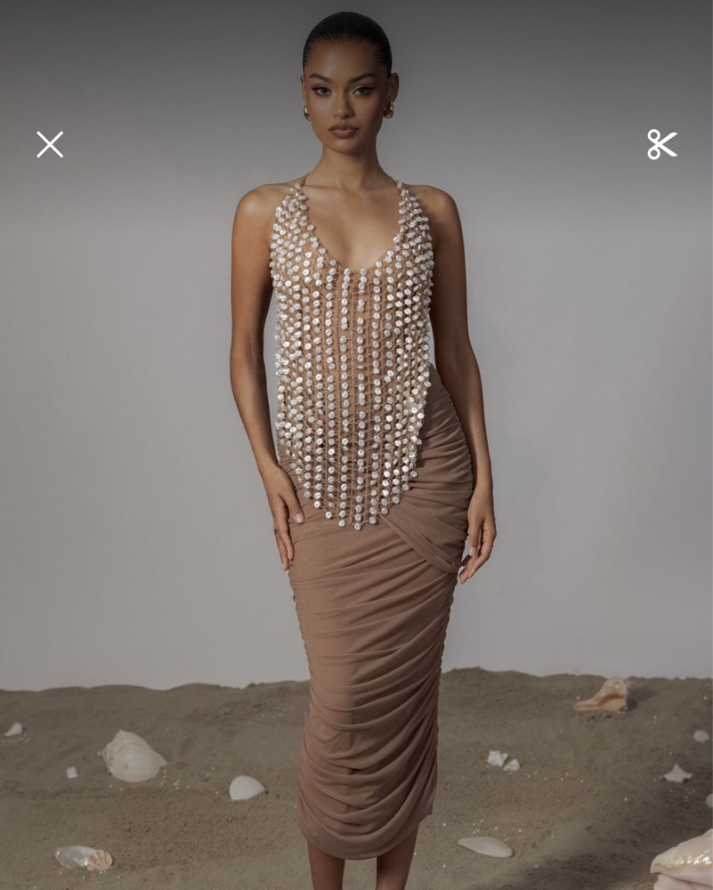 Gold Into The Sea Pearl Top by JLUXLABEL - Pickle