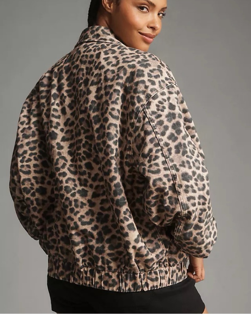 ジャケット・アウター leopard jacket opium swag Leopard Print Denim Bomber Jacket by Anthropologie - Pickle