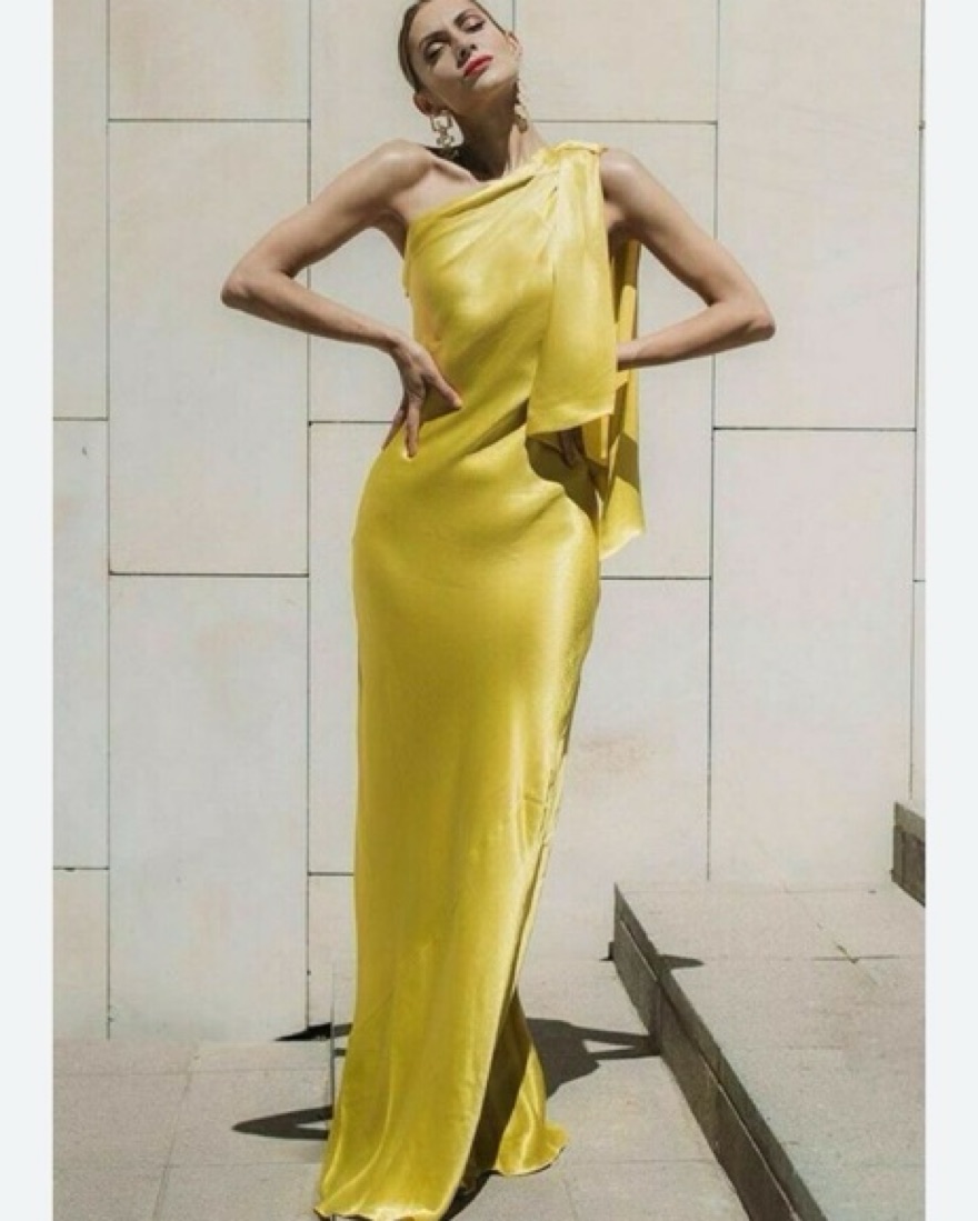 Zara Radiant Yellow One-Shoulder Gown by Zara - Pickle