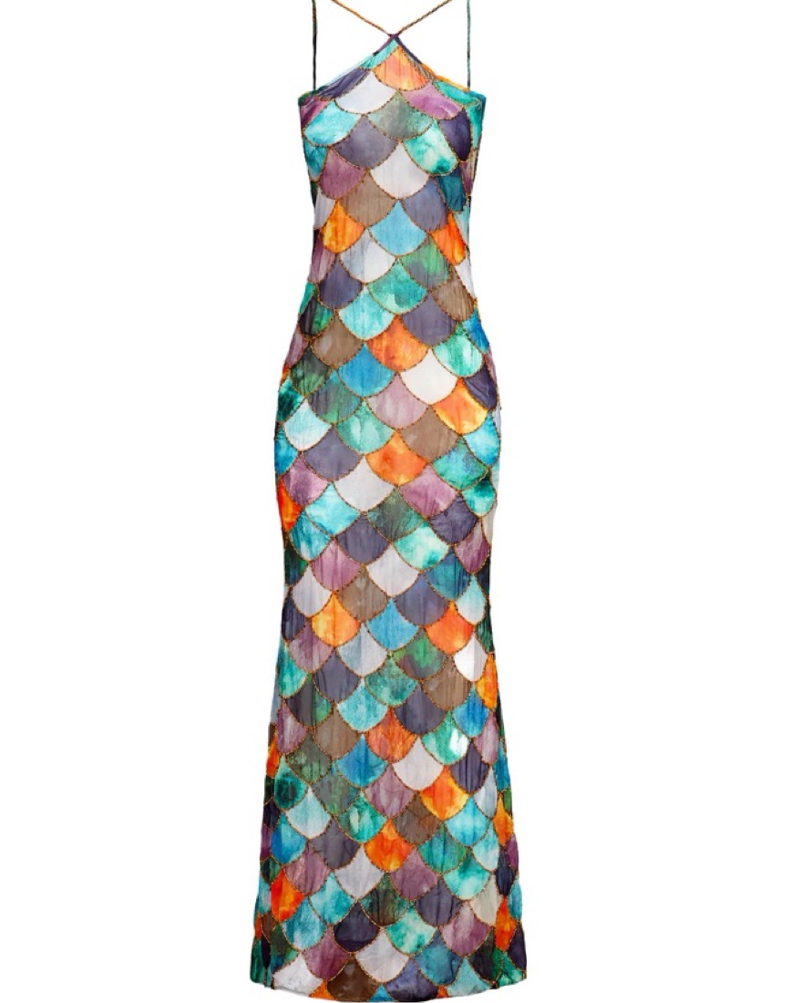 orange mesh dress Fortune Lace Trim Mesh Midi Dress Orange
