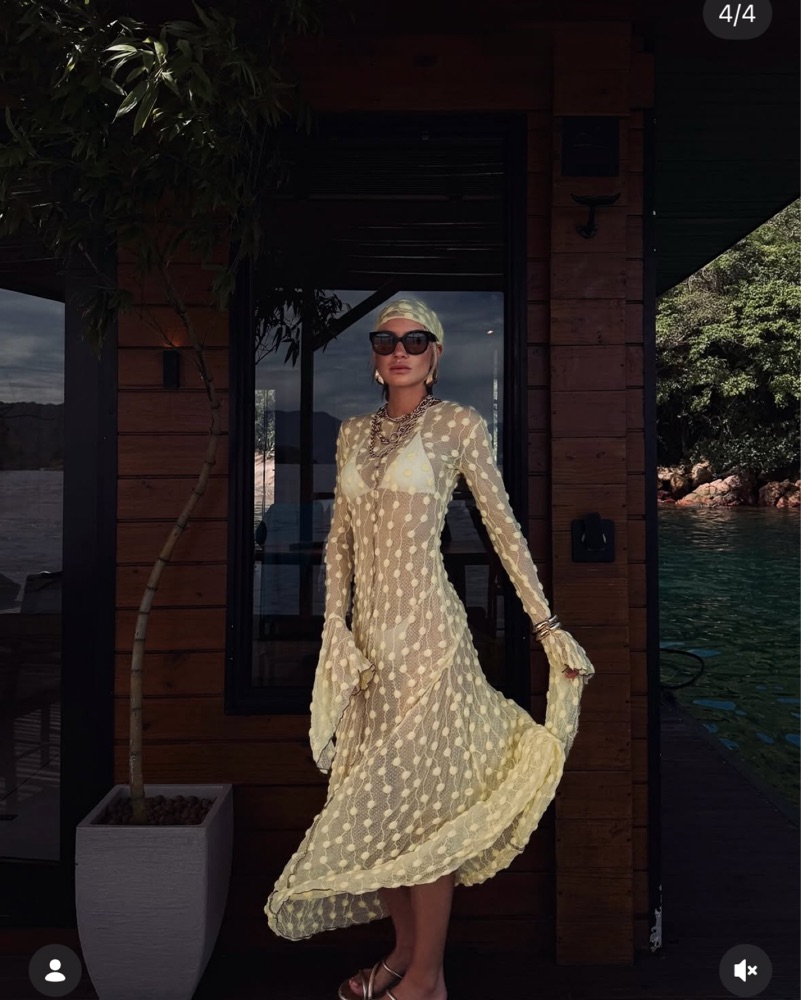 Marfa Yellow Debbie Dress And Scarf by Marfa - Pickle