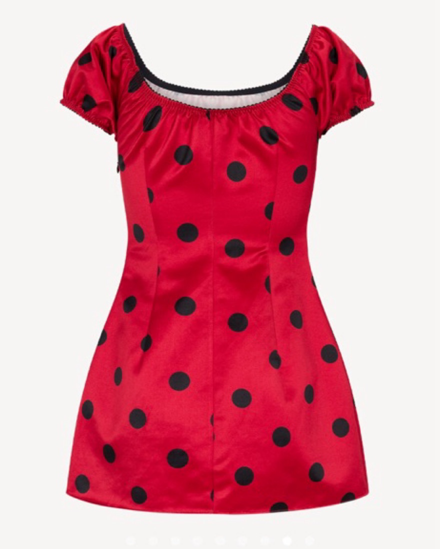 because i said so red polka dot dress Ashley Spencer's Gif on X