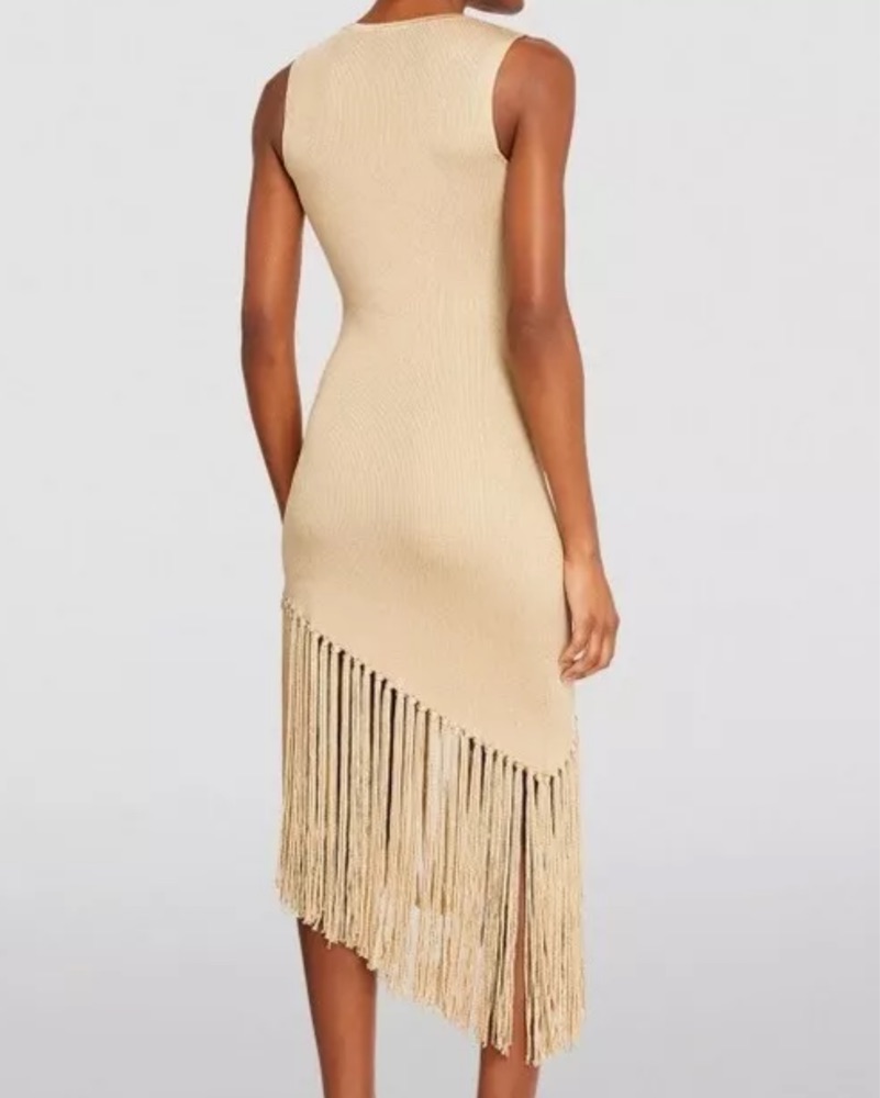 Sandro Gold Fringe Dress by Sandro - Pickle
