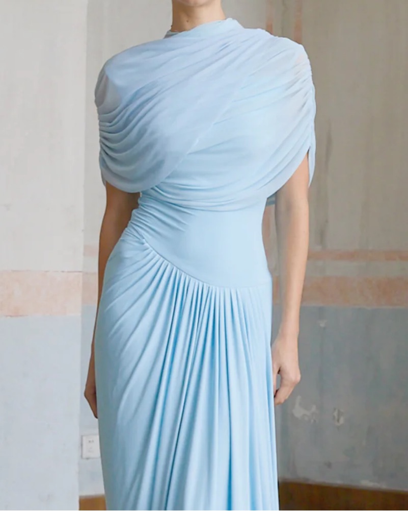 Miss Rosier Blue Drape Gowl by Miss Rosier - Pickle