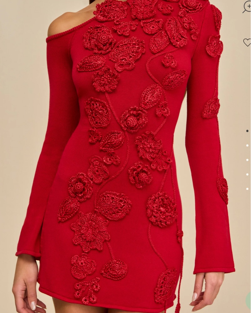 kaela crochet dress Merlot Kaela Knit Dress