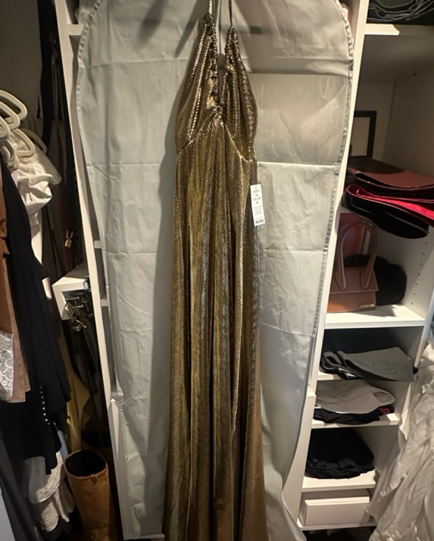 Paros Maxi Dress in Pleated Gold by Show Me Your Mumu - Pickle