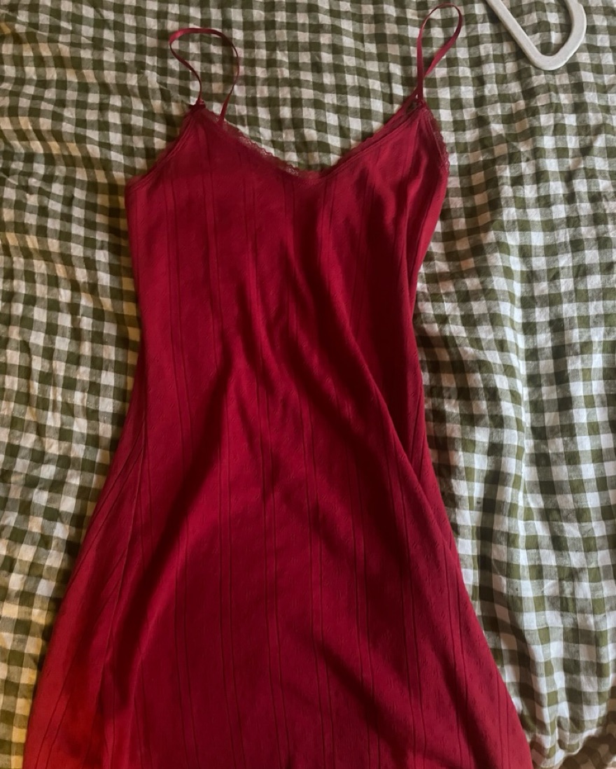 cou cou intimates red dress The Cami Slip Cherry Red XL
