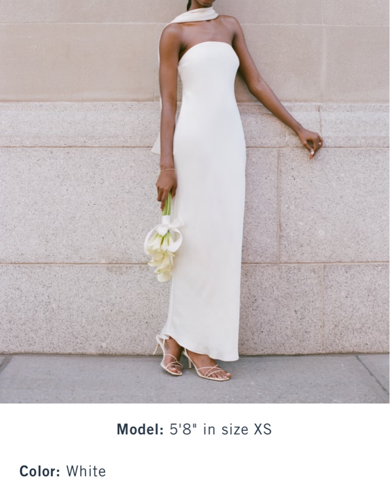 White Maxi Dress With Neck Scarf by Abercrombie and Fitch - Pickle