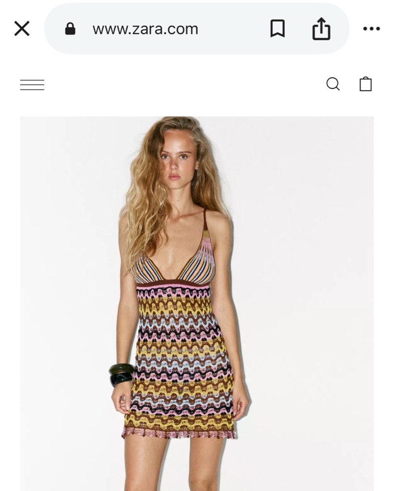 zara mini knit dress SOFT KNIT SHORT DRESS - Brown