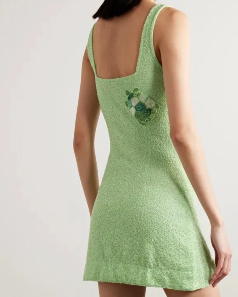 turtle beaded dress Ruvic Knit Maxi Beaded Dress / White | MESHKI main image 1