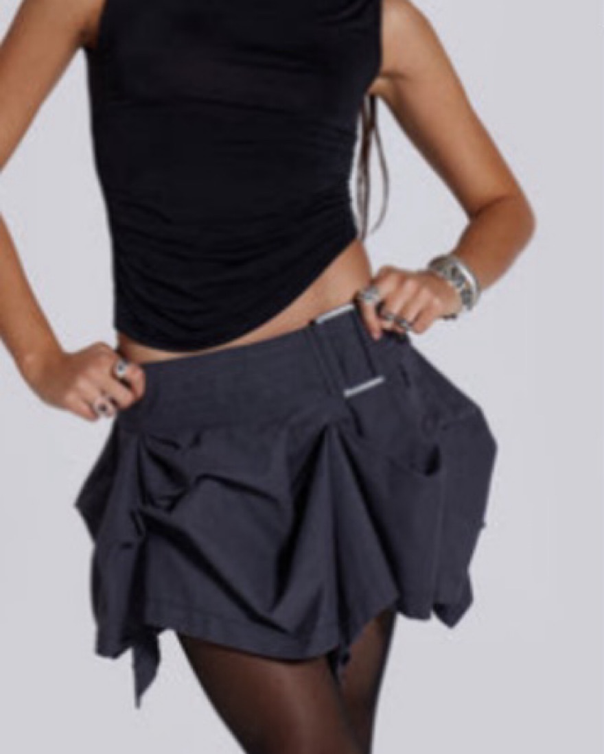 jaded london Tucked Mini Skirt グランジ Jaded London Nyla Asymmetric Tucked Mini | Pickle