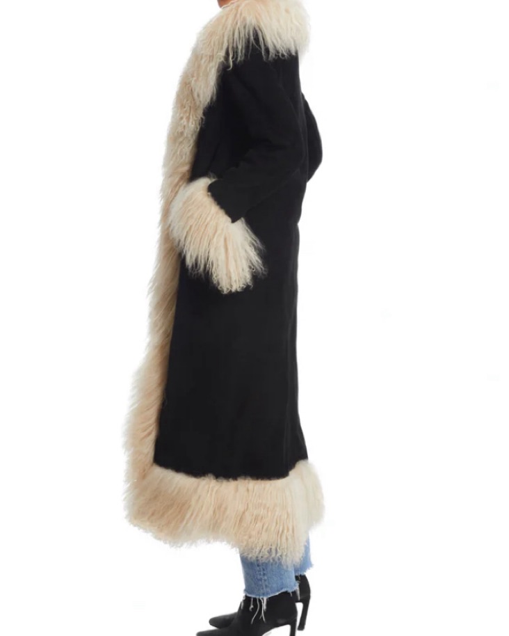 オールナイトパーティ　⑤ Susanna Chow Dorothy Maxi Fur Suede Coat by Susanna Chow - Pickle