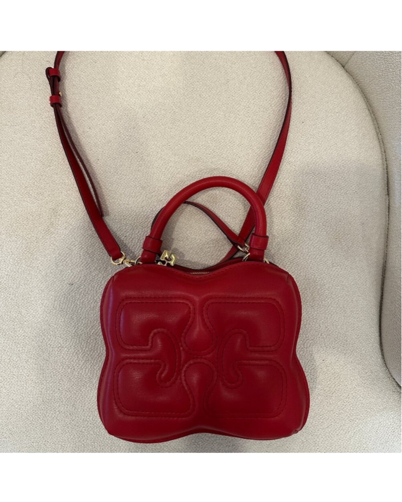 バッグ GANNI SMALL BUTTERFLY CROSSBODY BAG Ganni Small Red Butterfly Crossbody Bag by Ganni - Pickle
