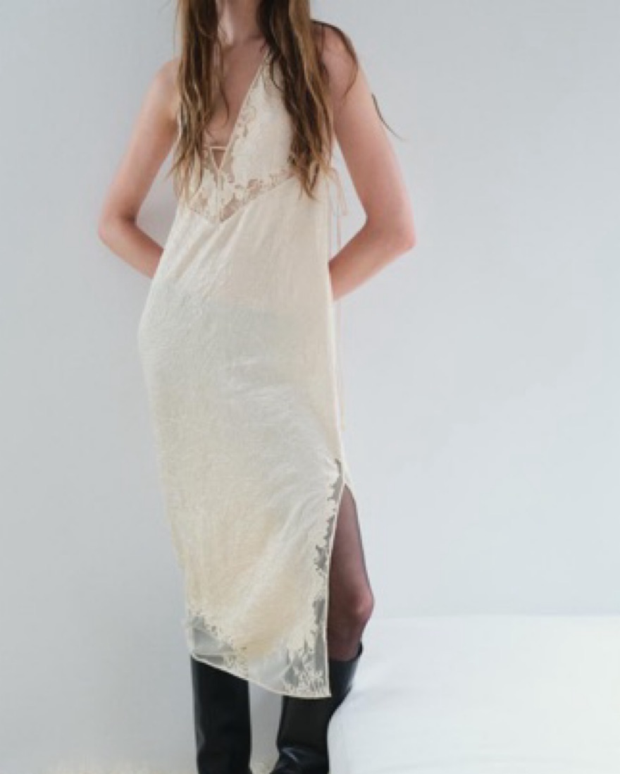 Lace Slip Dress Lingerie Style by Zara - Pickle