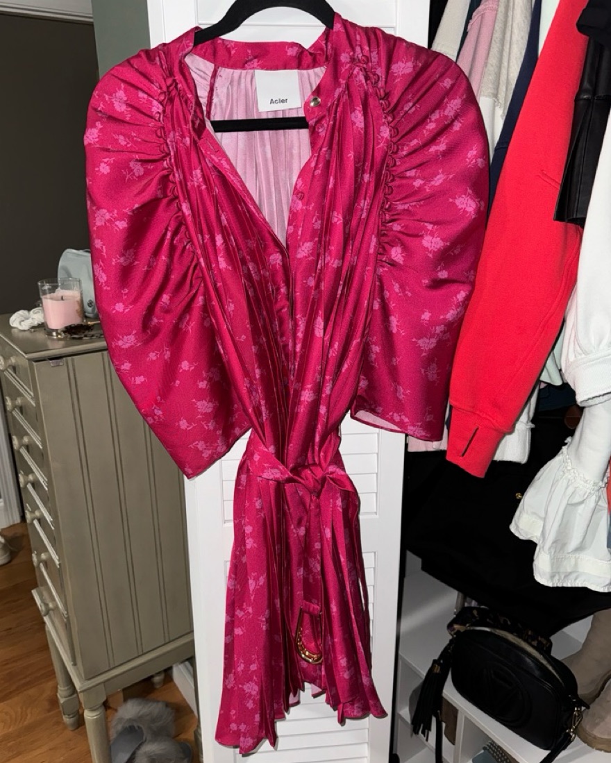 Acler Pink Belted Pleated Mini Dress by Acler - Pickle