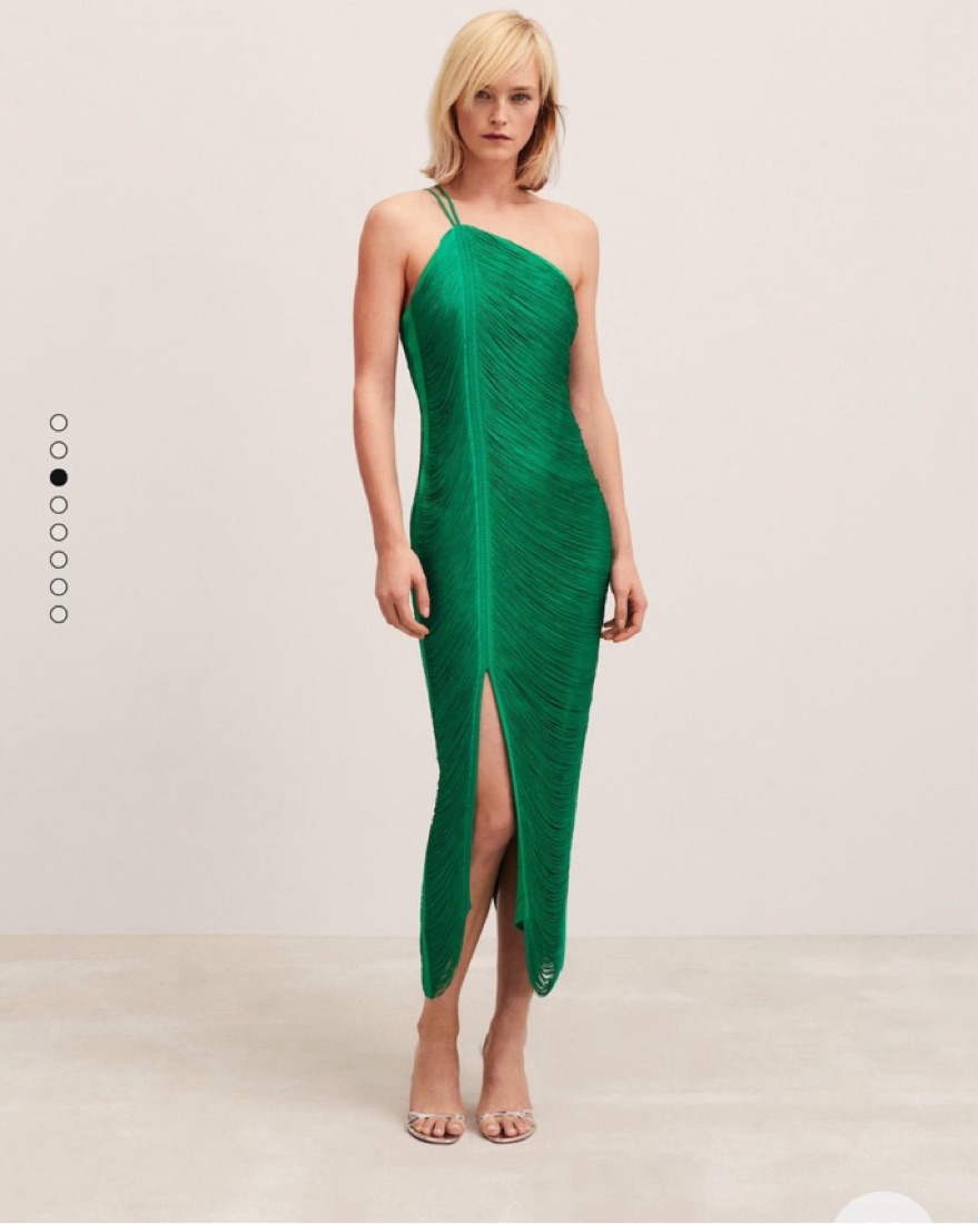 Green One Shoulder Fringe Dress | Pickle