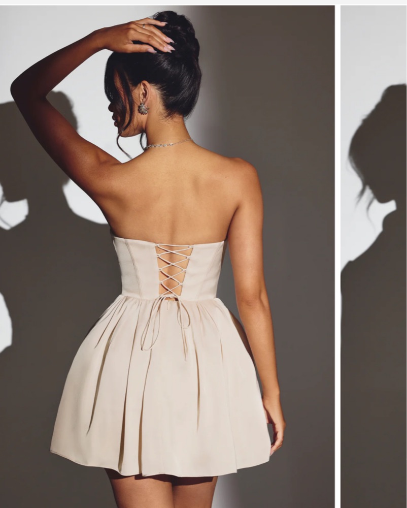 Corset Tulle Mini Dress Ivory by Oh Polly - Pickle