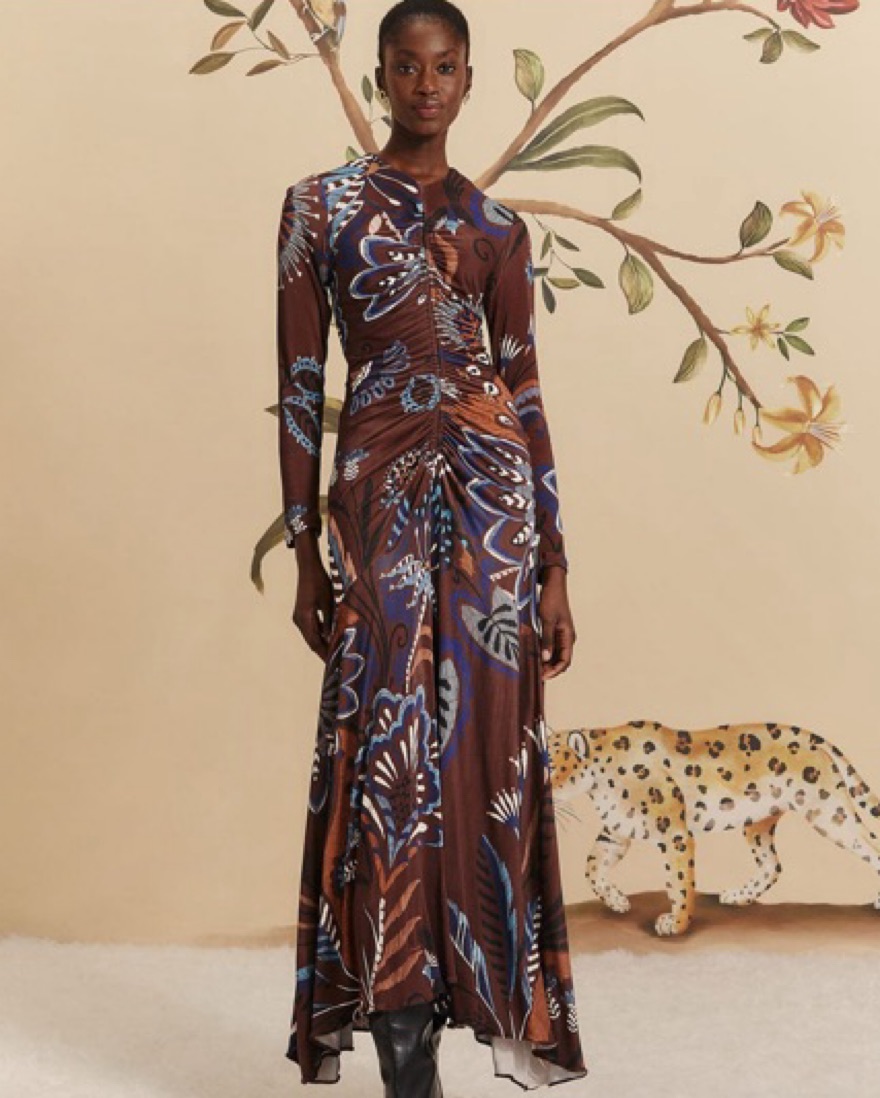 brown and blue maxi dress Carletta Lace Contrast | | Brown | Blue | Womens and summer events Style Velvet winter dress in Size:4X (36-38) REUNION DROP 4