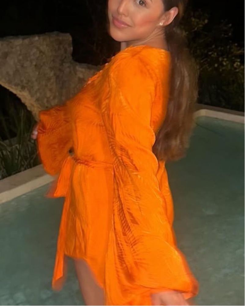 rat and boa orange frill dress Rent Rat & Boa Orange Dress UK 10