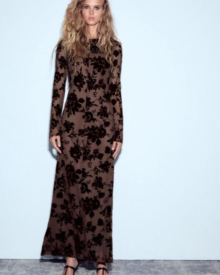 Long tulle floral backless dress by Zara - Pickle