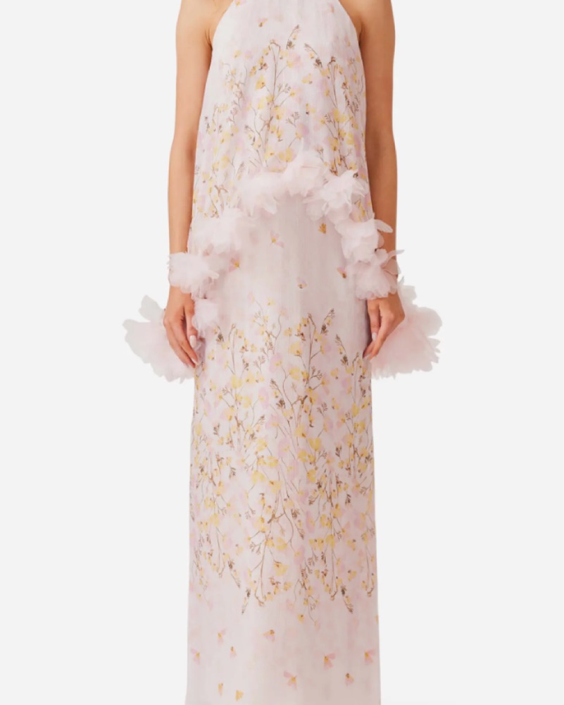 Elliat Floral Feather Midi Dress by ELLIATT - Pickle