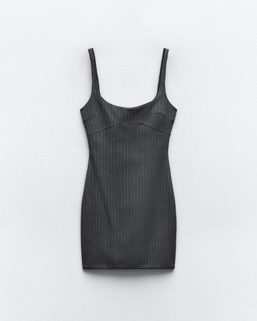 Pinstripe Mini Dress by Zara - Pickle