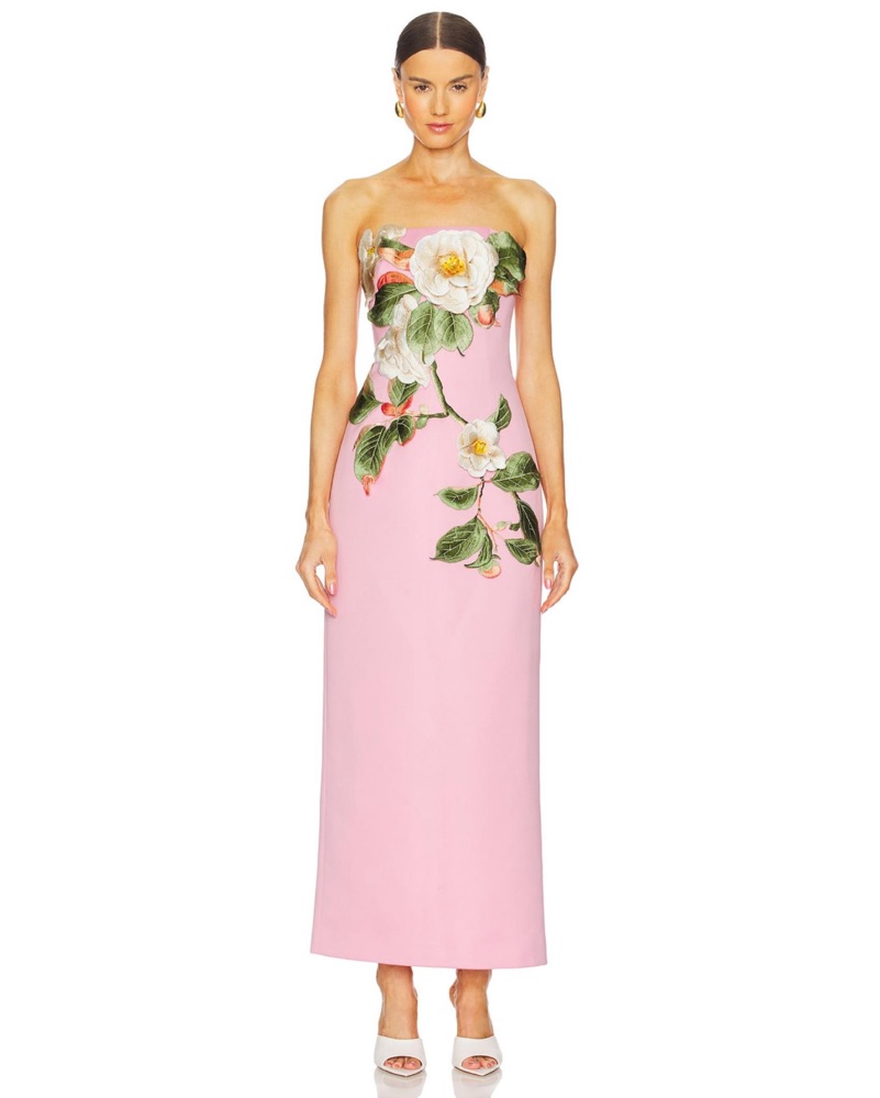 Leo Lin Rayna Pink Floral Gown S by Leo Lin - Pickle