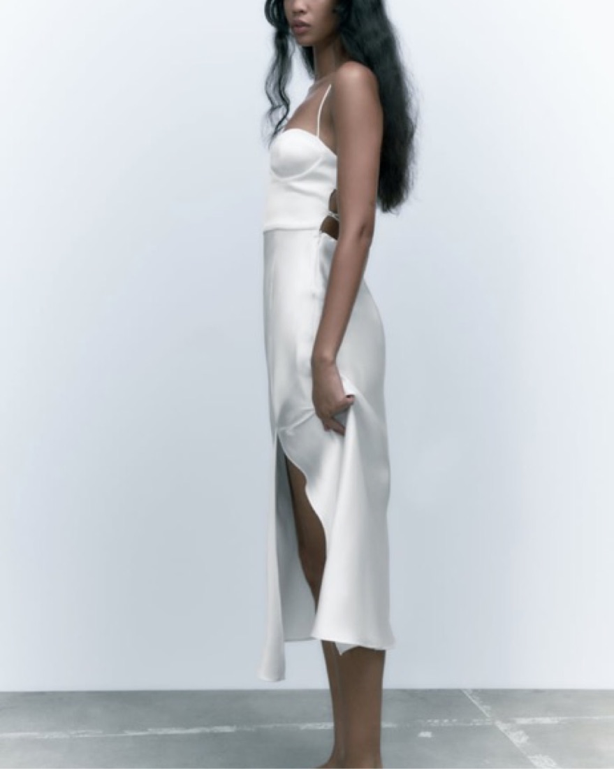 zara satin corset dress White Satin Corset Dress