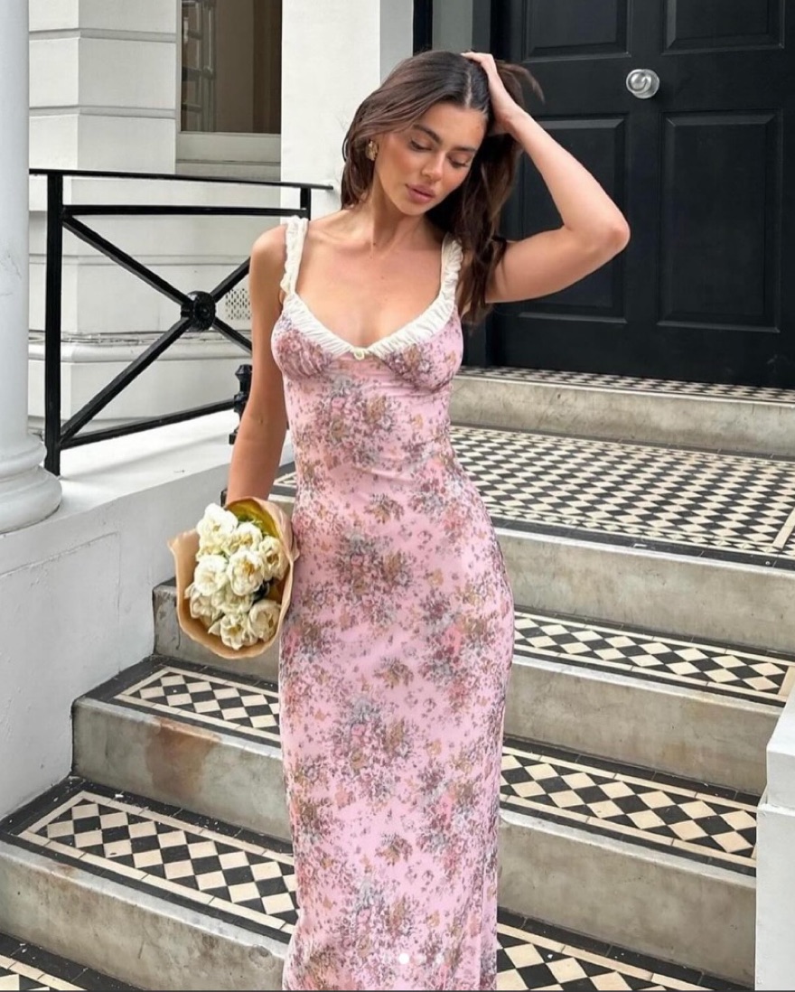 long sleeve cocktail dress Petal and Pup Women's Farrow Long Sleeve Midi Dress
