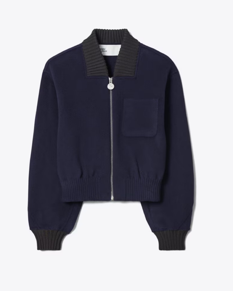 Navy + Black Wool Bomber Jacket | Pickle