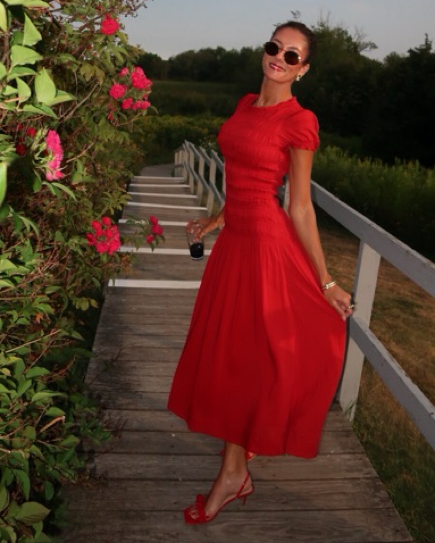 reformation long sleeve red dress Reformation Women's Tommie Long Sleeve Stretch Dress - Red