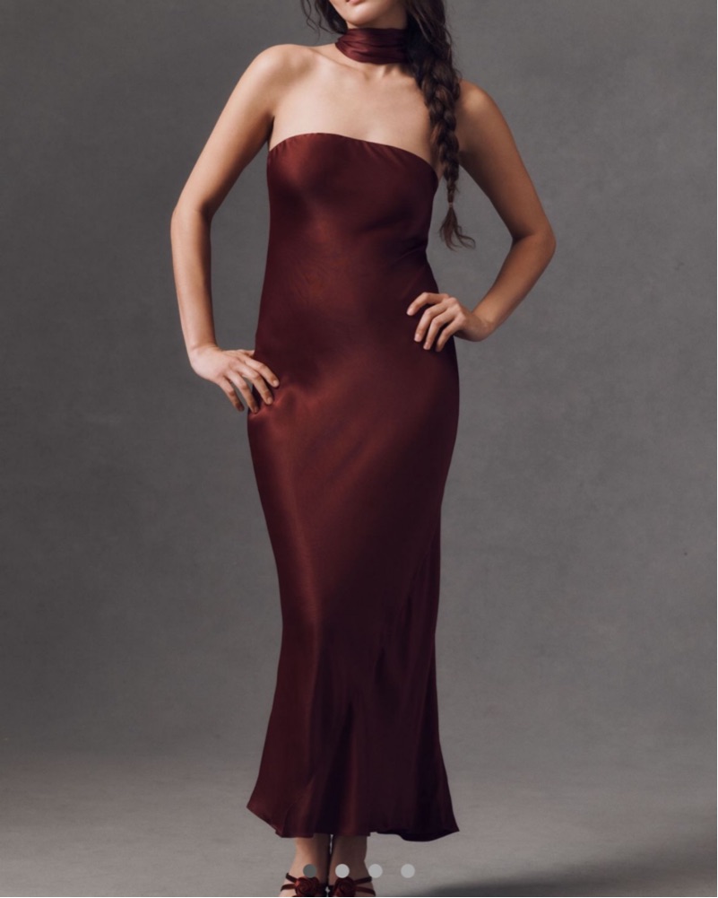 strapless dress sexy Mikado Strapless Slit A-line Custom Made Pockets Bridal Gown