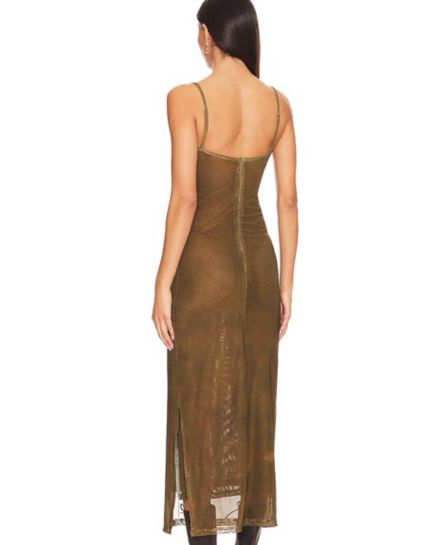 jocelyn butterfly maxi dress in brown superdown Superdown Jocelyn Butterfly Maxi Dress
