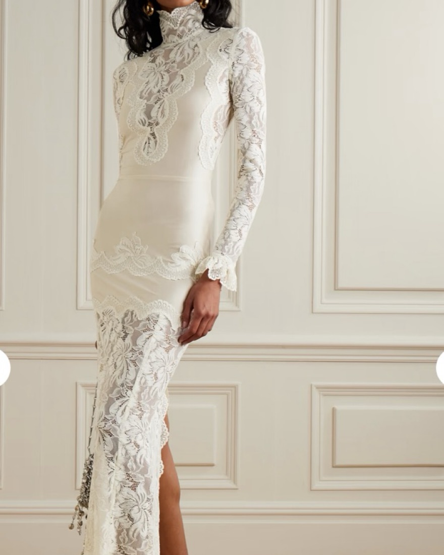 ワンピース RABANNE SATIN AND LACE LONG DRESS rabanne Long Dress | Shopbop