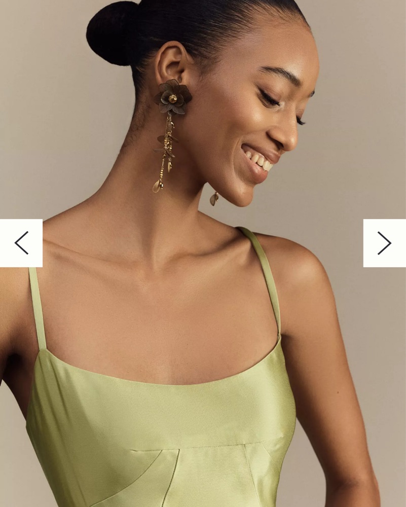 Anthropologie Green Emmy Satin Dress by Anthropologie - Pickle