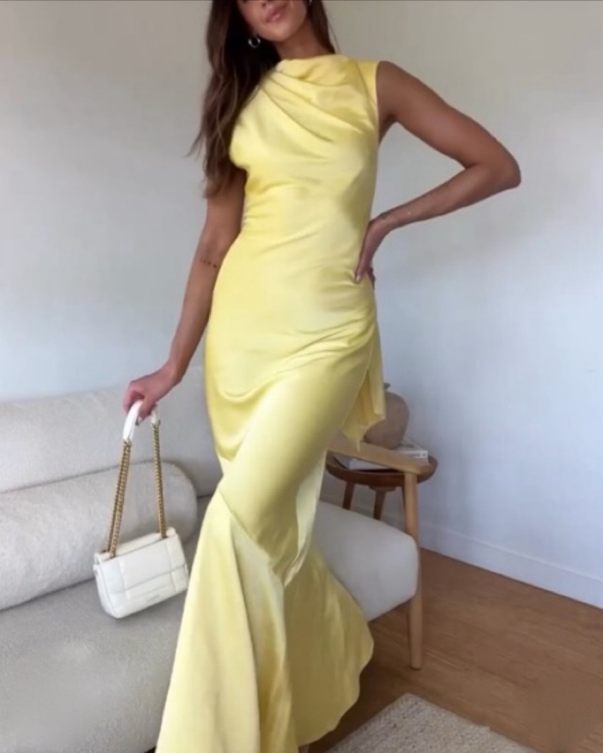Yellow Cowl Neck Maxi Dress by Significant Other - Pickle