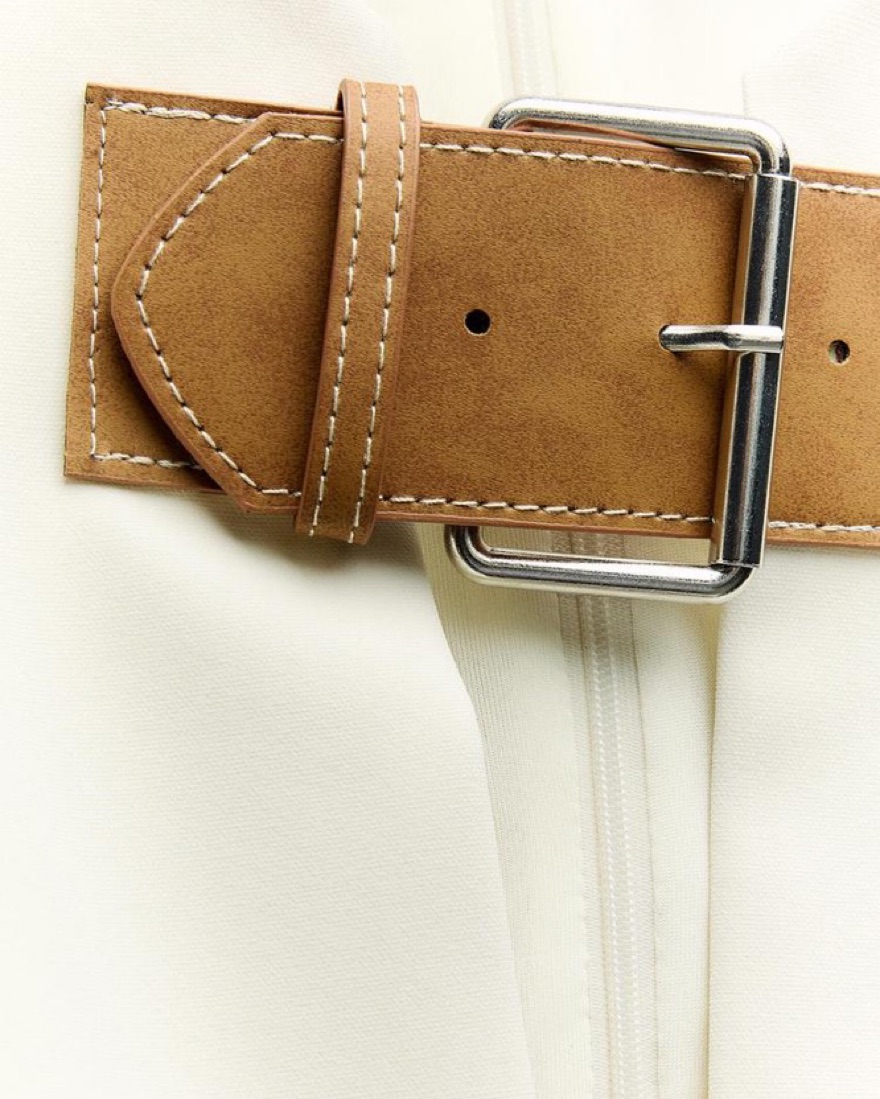 Fitted Buckle Strap Zara Dress by Zara - Pickle