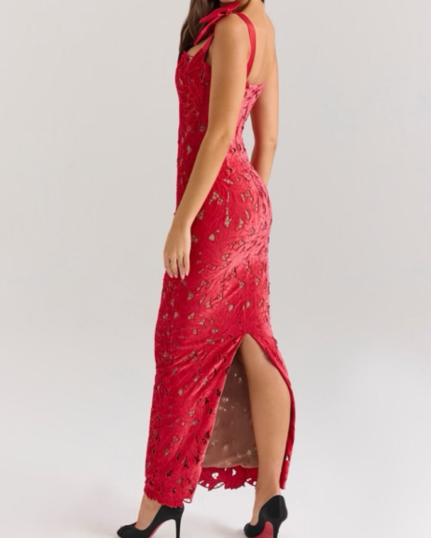 house of cb velvet maxi dress 'Thalia' Black Velvet Corset Maxi Dress
