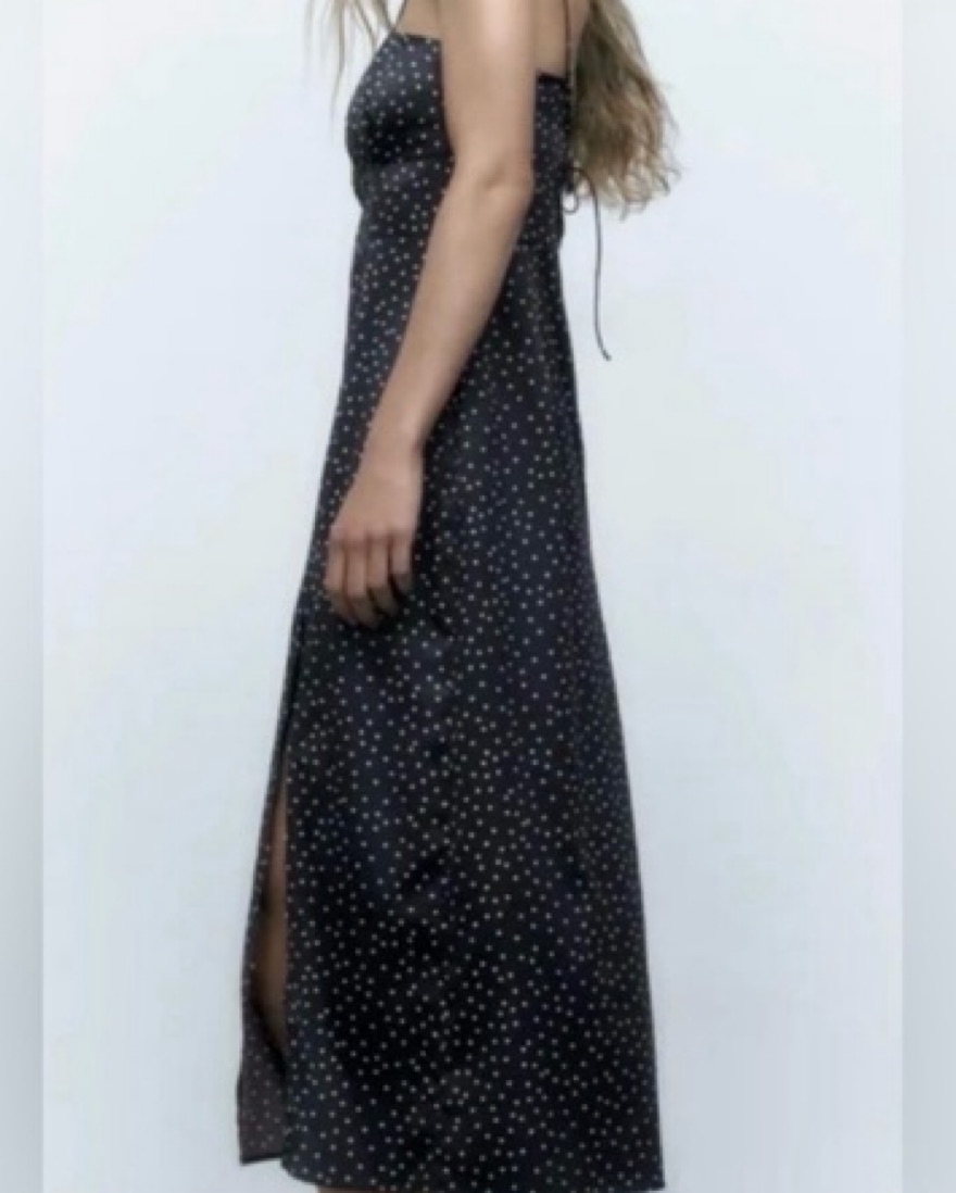 Zara Black Dress With White Polka Dots by Zara - Pickle