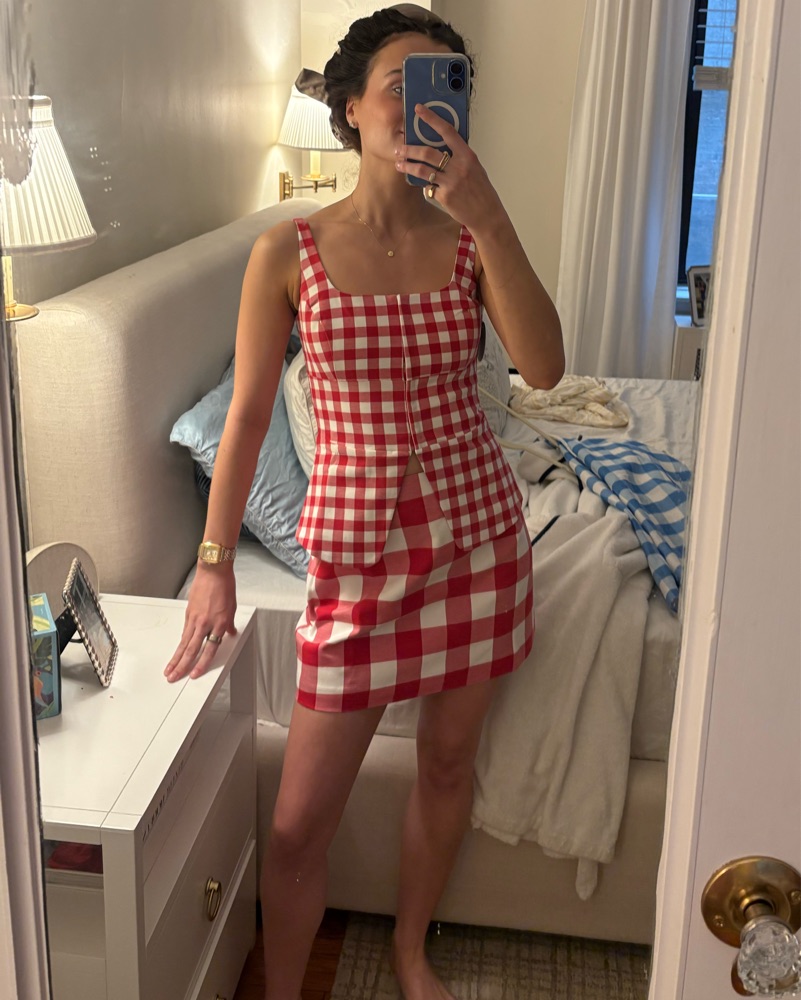 Hill House Gingham Set (Hallie Skirt) by Hill House Home - Pickle