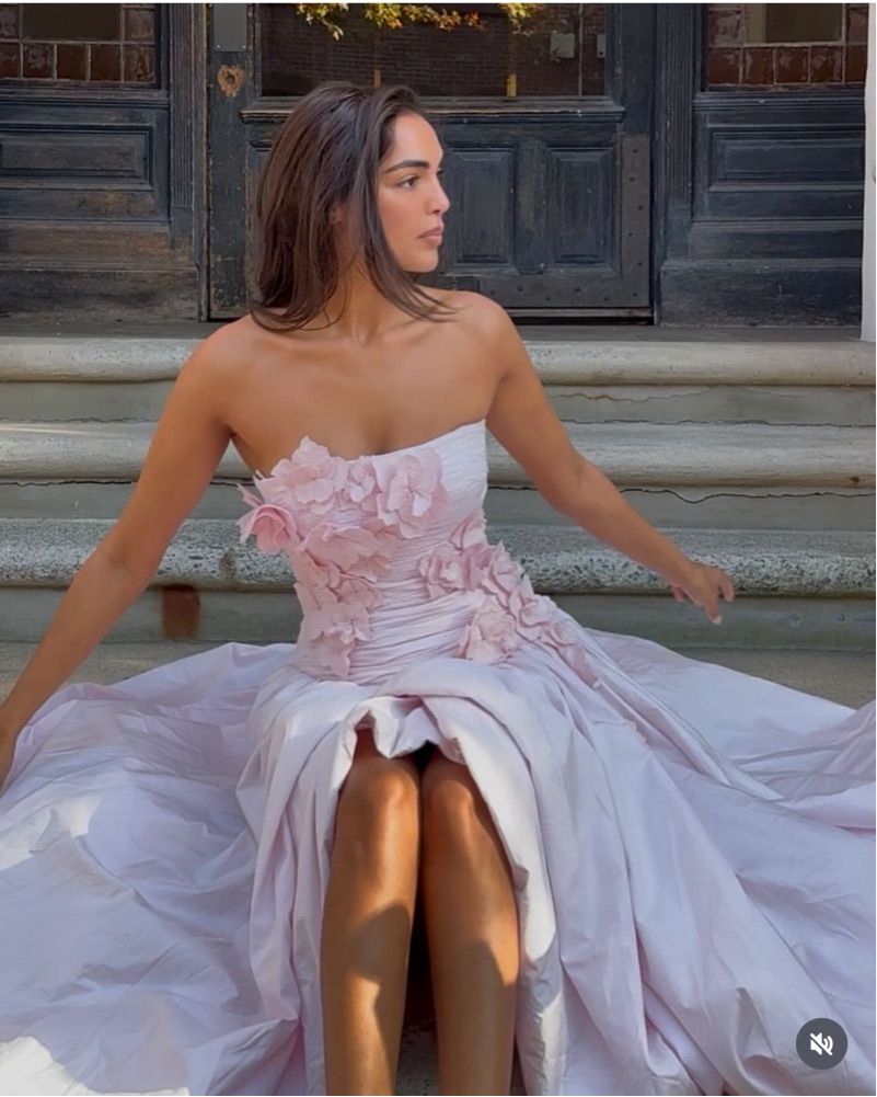 strapless open back dress AJE Charmed Rose-Print Mini Dress – RAG REVOLUTION main image 0