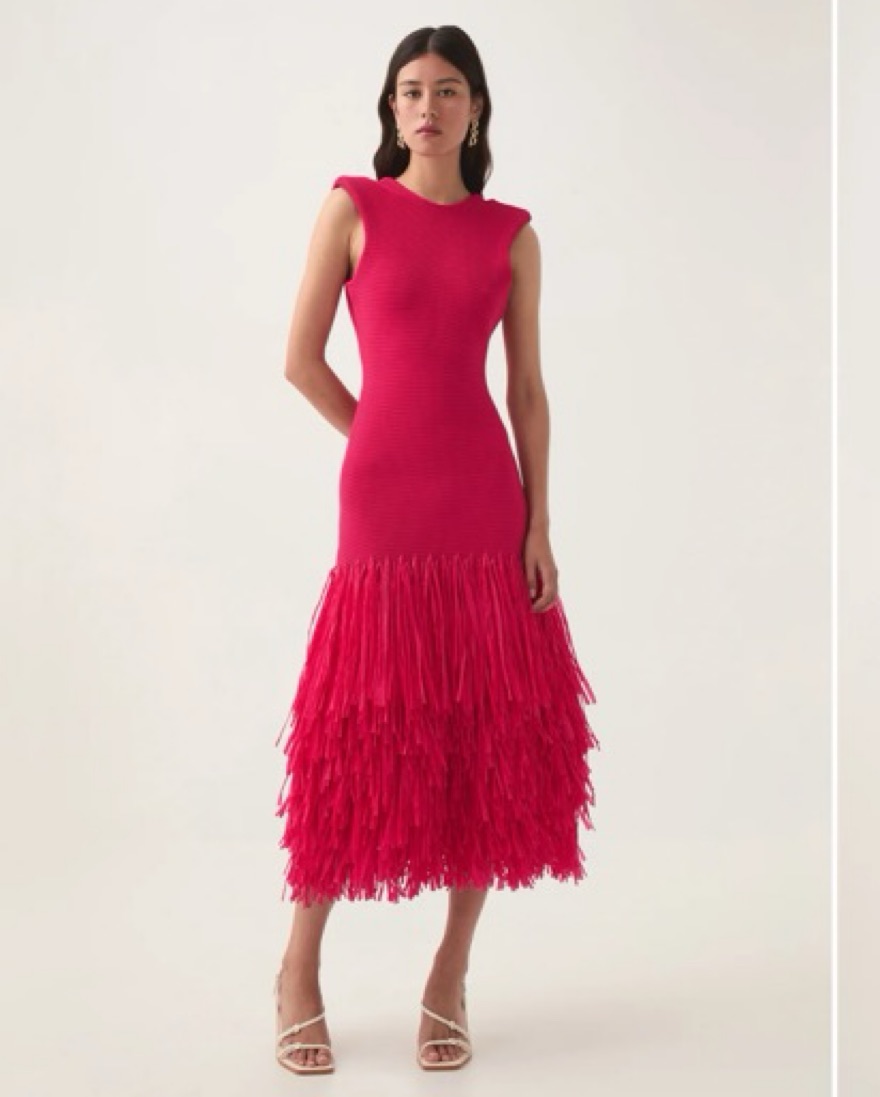 Aje Rushes Fringe Dress by Aje - Pickle