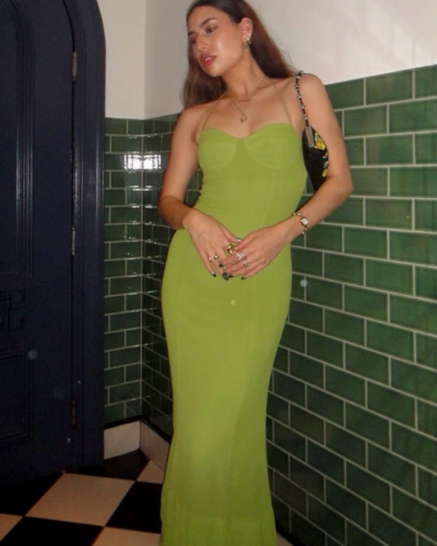sage green reformation dress Reformation silk sage green dress (available in size 4 & 6) – gather main image 1