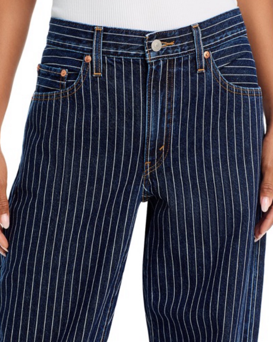デリックマン NAVY PIN STRIPE × INDIGO DENIM 32 Pinstripe Levi's Jeans by Levi's - Pickle