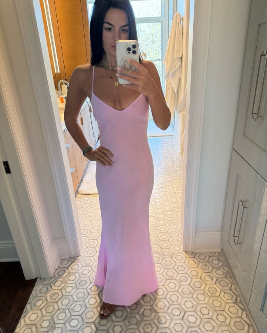 120%Lino Pink Linen Maxi Dress by 120% Lino - Pickle