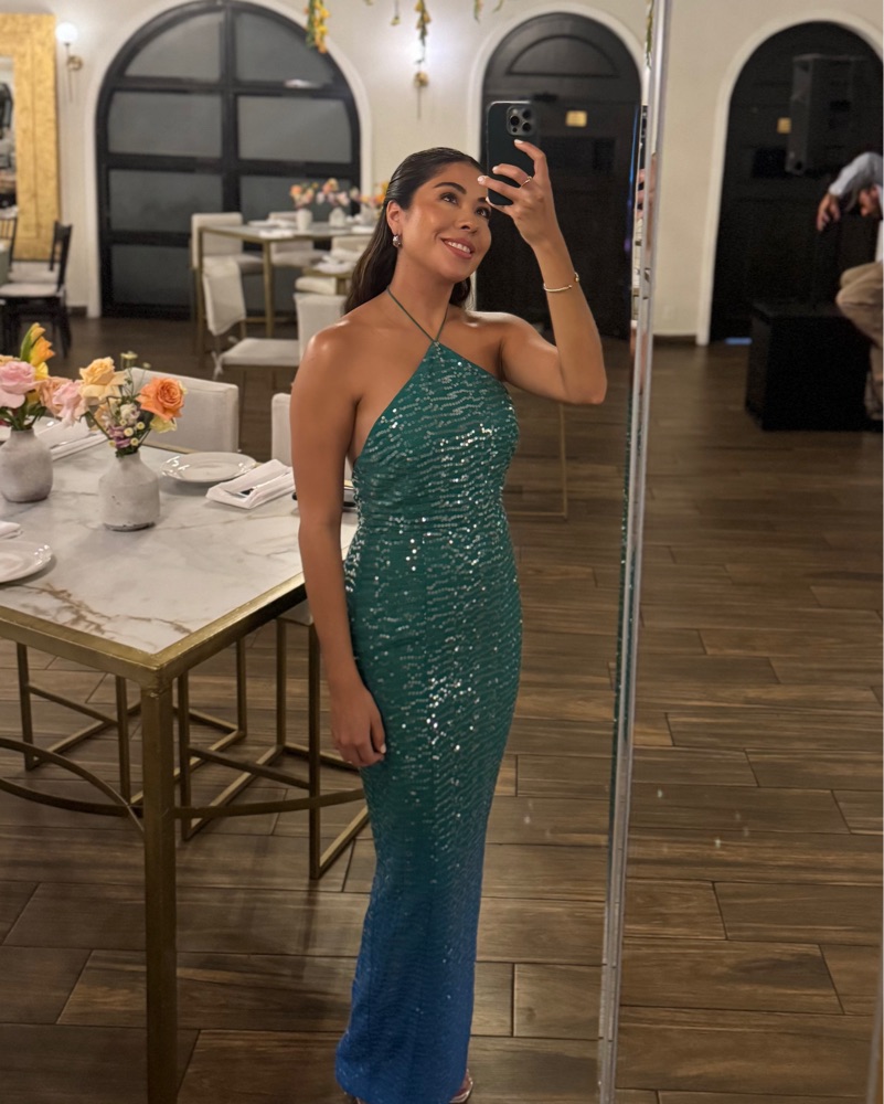 blue green ombre dress Prom Dress Style #18497