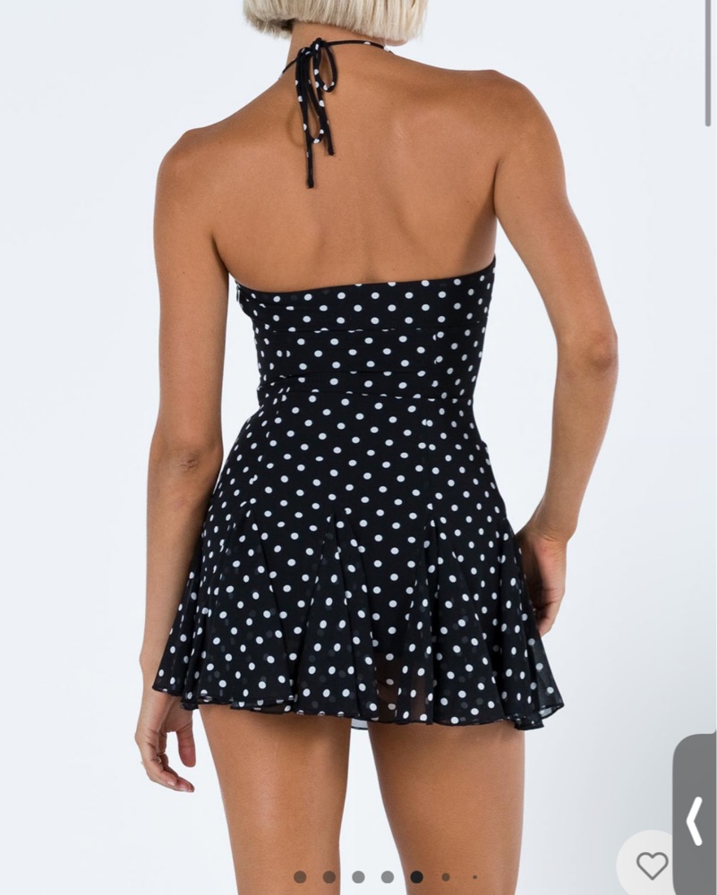 princess polly black and white polka dot dress Lucienna Polka Dot Mini Dress Black | White | Black | White | Womens main image 1