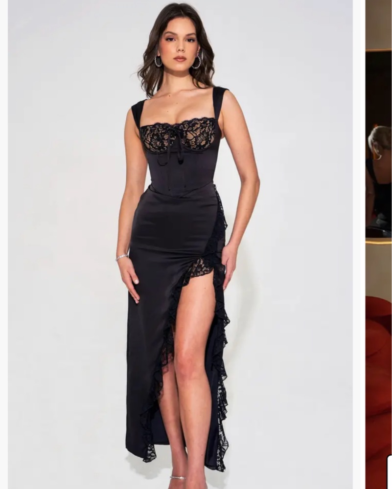 gold ruffle dress Fleur Rose Sequin – Emprada 14 Fierce Engagement Party Treat2024 Size:3XL - 14(US) - 18(UK)