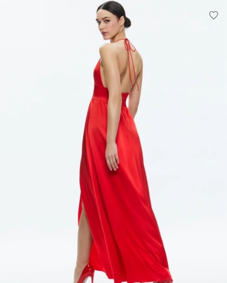 Hannah Halter Maxi Dress by Alice & Olivia - Pickle